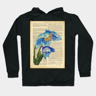 Botanical prints - blue spring flowers Hoodie